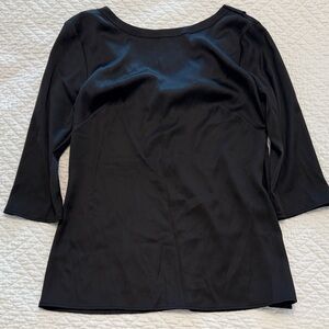 Banana Republic Black Scoop Back Blouse